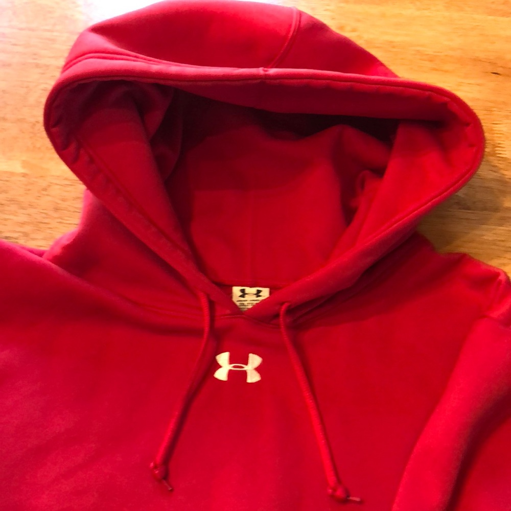 Red Under Armour hooded sweatshirt size 2x